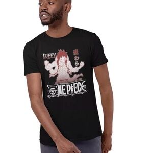 Black One Piece Luffy Graphic Anime T-Shirt